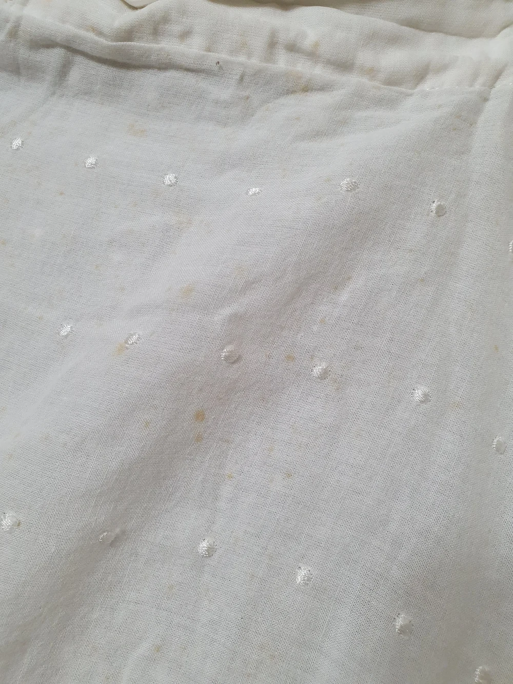 Women's White Swiss Dot Shower Curtain